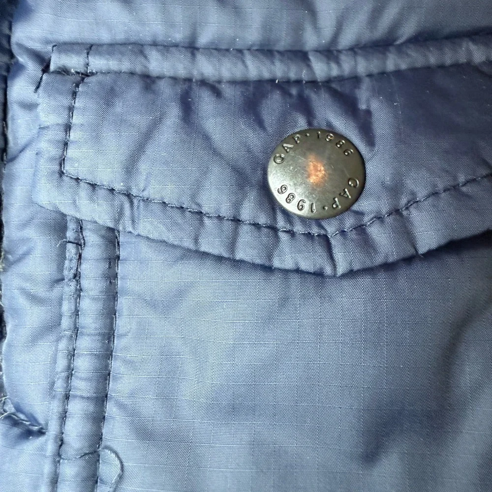 GAP Navy Down Puffer Coat 12-18 months - Picture 5 of 8